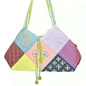 Boho Style Embroidered Patchwork Purse